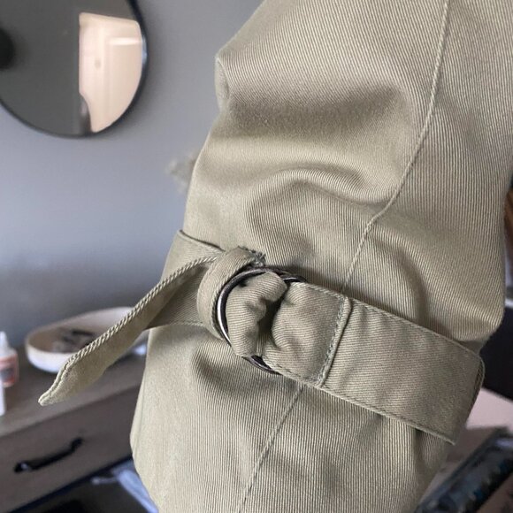 SEARS Vintage 80's Tan Longline Trench Coat Size 8 - Picture 5 of 12